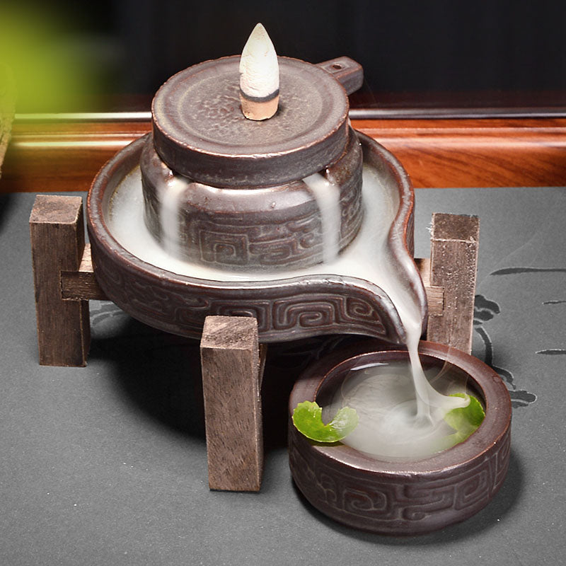 Time goes by, backflow incense burner household stone grinding Zen large tea ceremony household indoor sandalwood incense burner creative ornament