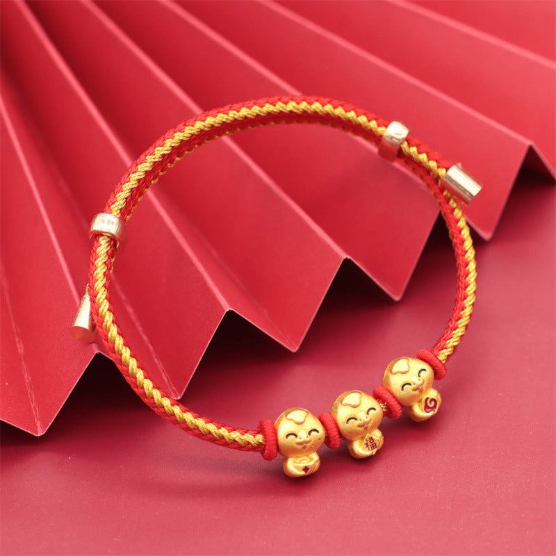 Taoist New Year's new spirit snake hand-woven bracelet creative versatile birth year little golden snake gift hand rope bracelet