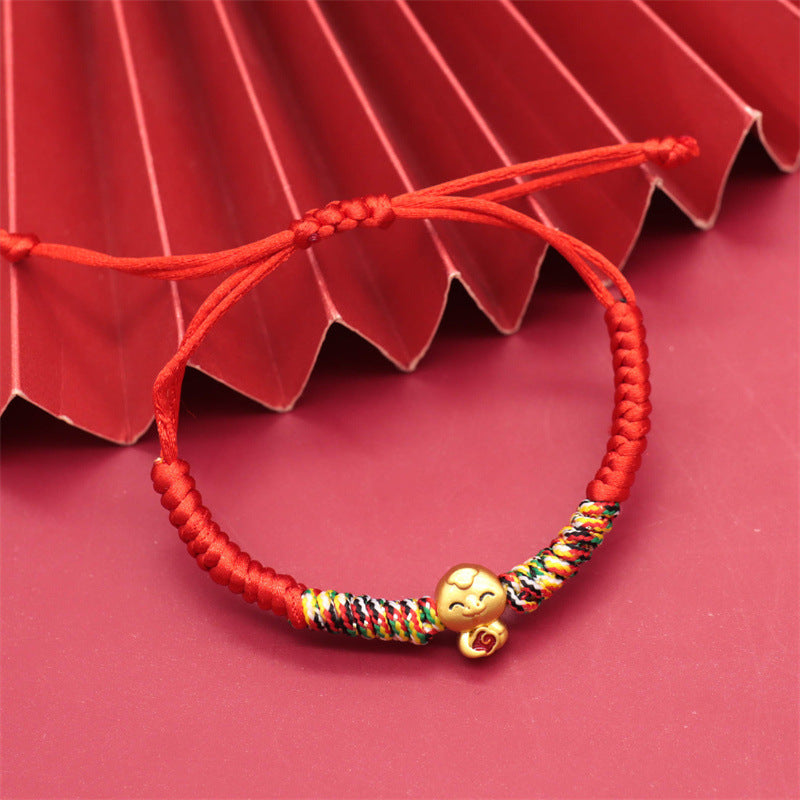 Taoist New Year's new spirit snake hand-woven bracelet creative versatile birth year little golden snake gift hand rope bracelet