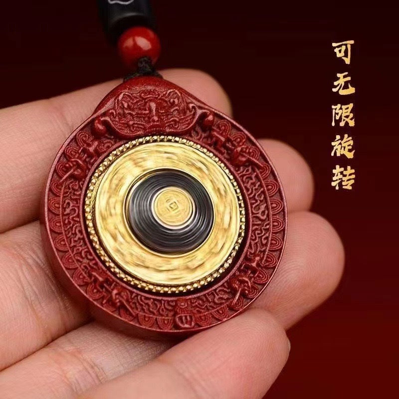 Taoist cinnabar pendant, Jiugong gossip women's model, natal year necklace, women's six-character mantra transfer bead pendant, men's wholesale