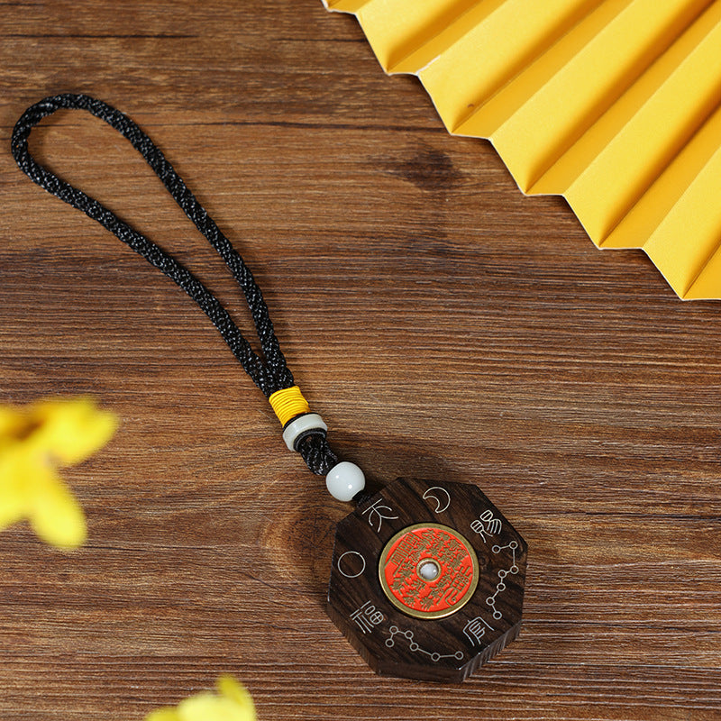 Taoist Maoshan Dharma Red Light Sandalwood Bagua Circulation Office Mountain Ghost can be turned with money Tai Chi pendant pendant Jiugong Taoist