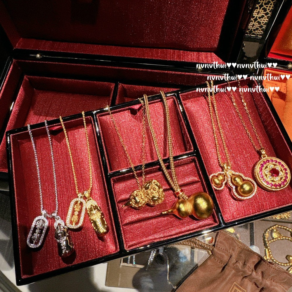 Ancient Taoist gold filigree chisel engraving vajra pestle Pixiu necklace, new Chinese style, rich woman, Pixiu copper coins stacked with pendant chain