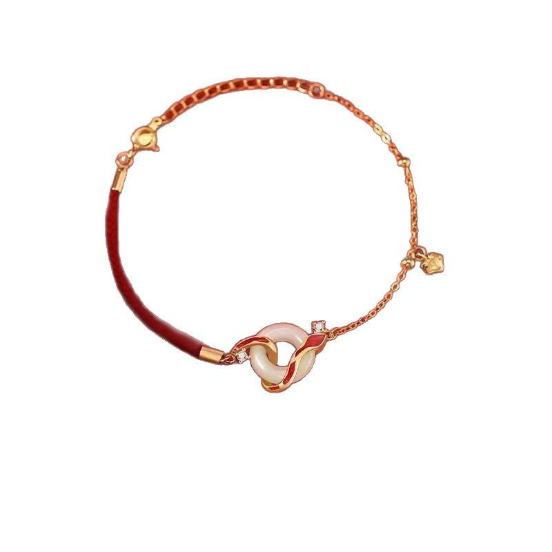 Taoist Ruyi Spirit Snake Safety Bracelet Women's New Natal Year Snake Zodiac Year Snake Red Rope Jewelry New Year's Gift