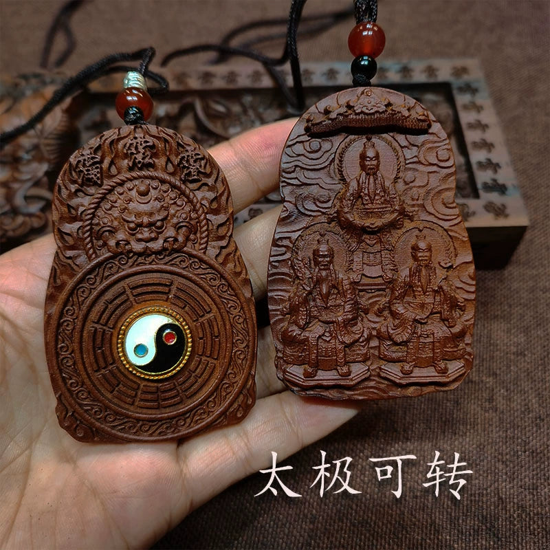 Taoist lightning strikes jujube Sanqing statue pendant Yuqing Yuanshi Shangqing Lingbao Taiqing morality Sanqing taboo