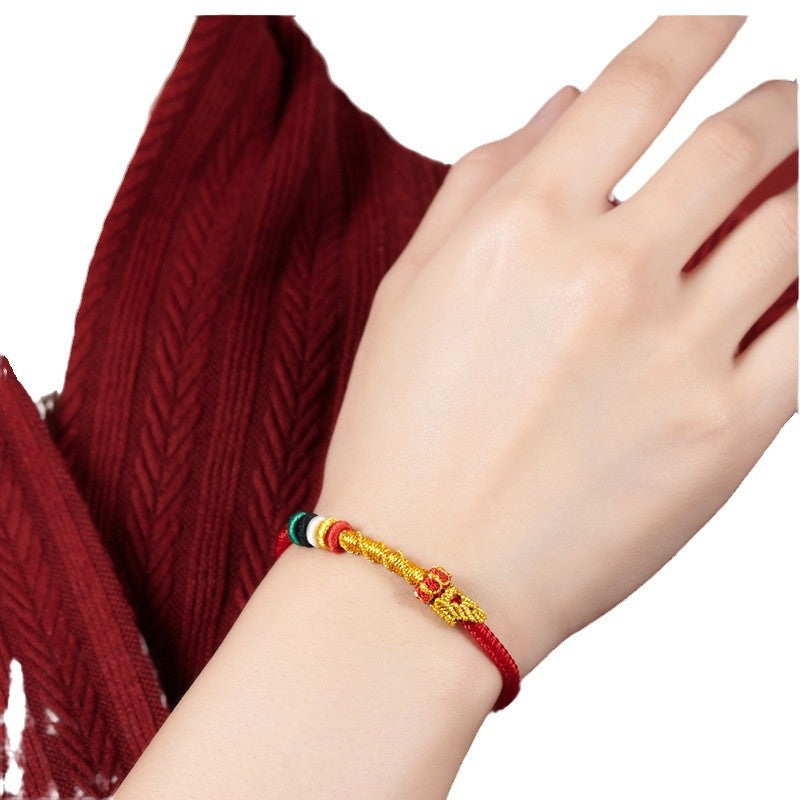 Taoist 2025 Natal Year Red Rope Bracelet Year of the Snake Red Tai Sui Hand Rope Handwoven Adult Children's Red Hand Rope