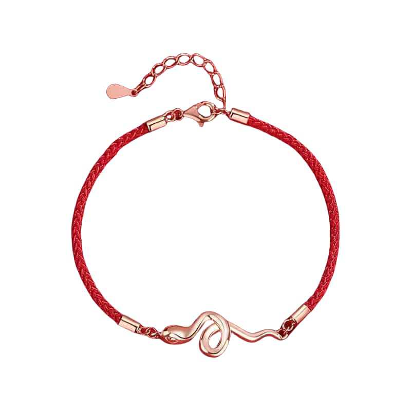 Taoist 2025 Year of the Snake Birthday Year Red Rope Bracelet Women's Zodiac Snake Weaving Red Hand Rope Good Luck Birthday Gift