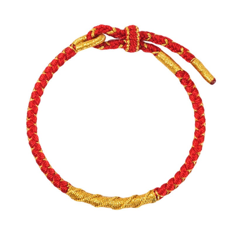 Taoist 2025 Year of the Snake Birthday Year Red Hand Rope Small Red Rope Bracelet Female Amulet Birthday Year Auspicious Wear of the Snake