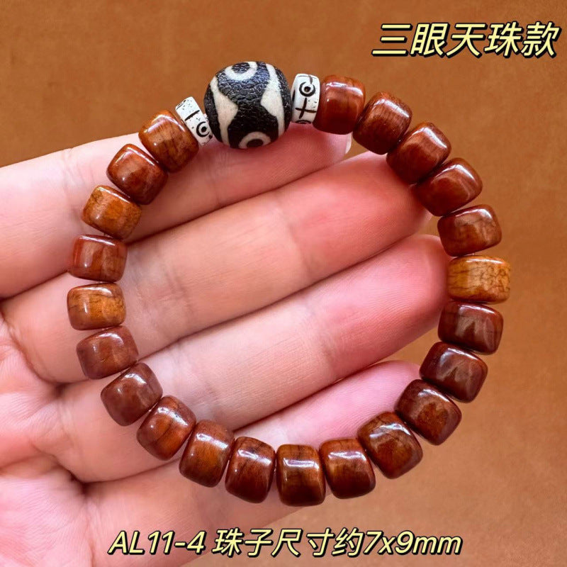 Tibetan natural ox bone bracelet, old yak bone bracelet, barrel bead, bone Buddhist beads