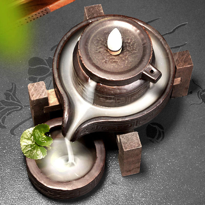 Time goes by, backflow incense burner household stone grinding Zen large tea ceremony household indoor sandalwood incense burner creative ornament