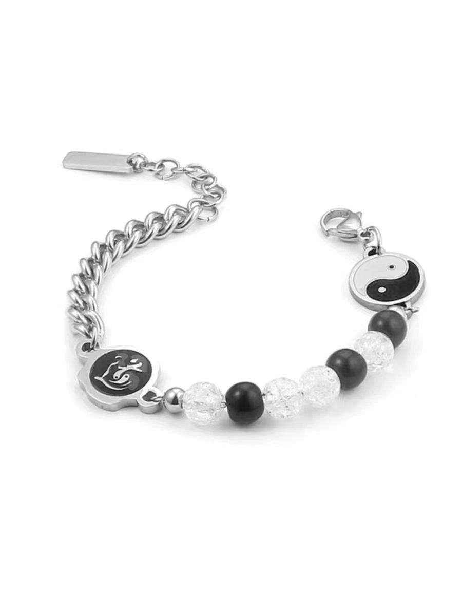 Taoist accessories Taoist amulet titanium steel bracelet gossip Taiji yin and yang bracelet for men and women