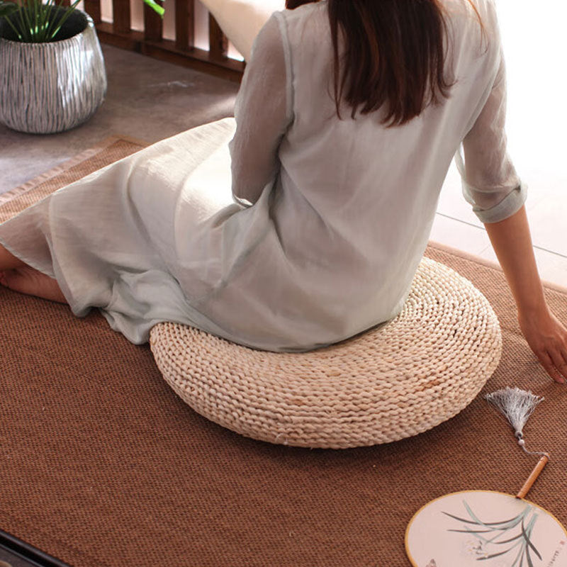 Taoist futon cushion Chinese floor mat Round straw mat Meditation Commercial outdoor mat Indoor meditation Kneeling meditation cushion