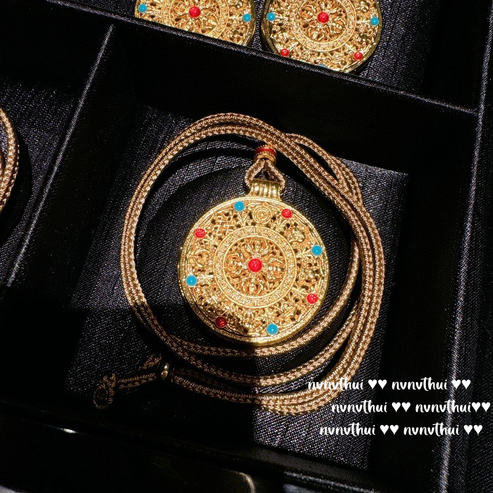 Ancient Taoist gold filigree chisel engraving vajra pestle Pixiu necklace, new Chinese style, rich woman, Pixiu copper coins stacked with pendant chain