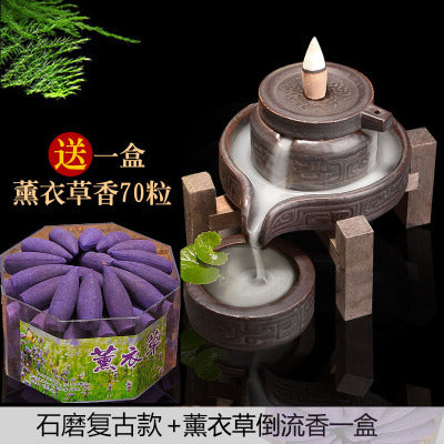 Time goes by, backflow incense burner household stone grinding Zen large tea ceremony household indoor sandalwood incense burner creative ornament