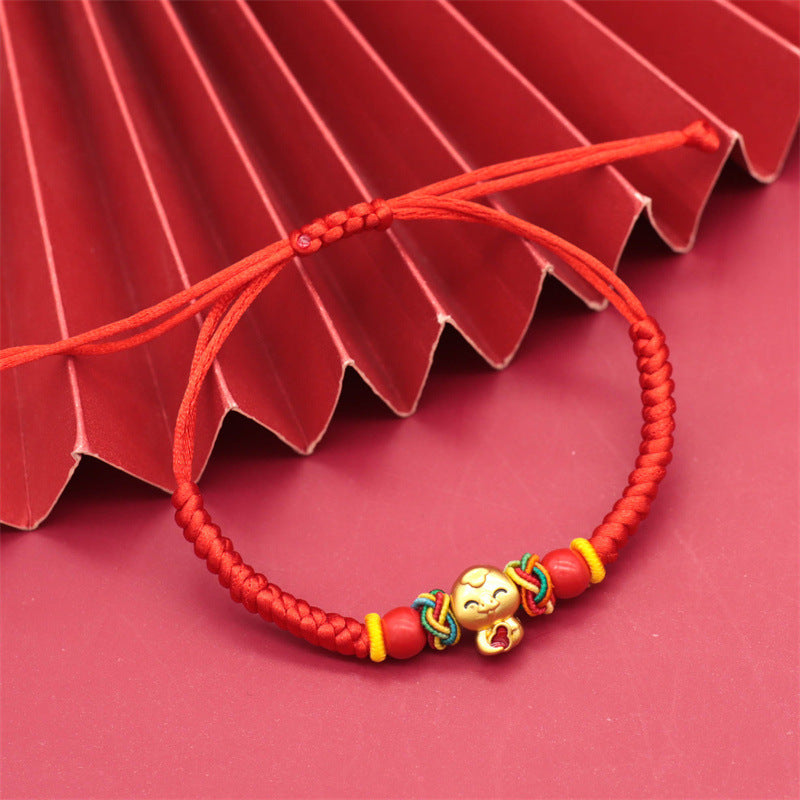 Taoist New Year's new spirit snake hand-woven bracelet creative versatile birth year little golden snake gift hand rope bracelet