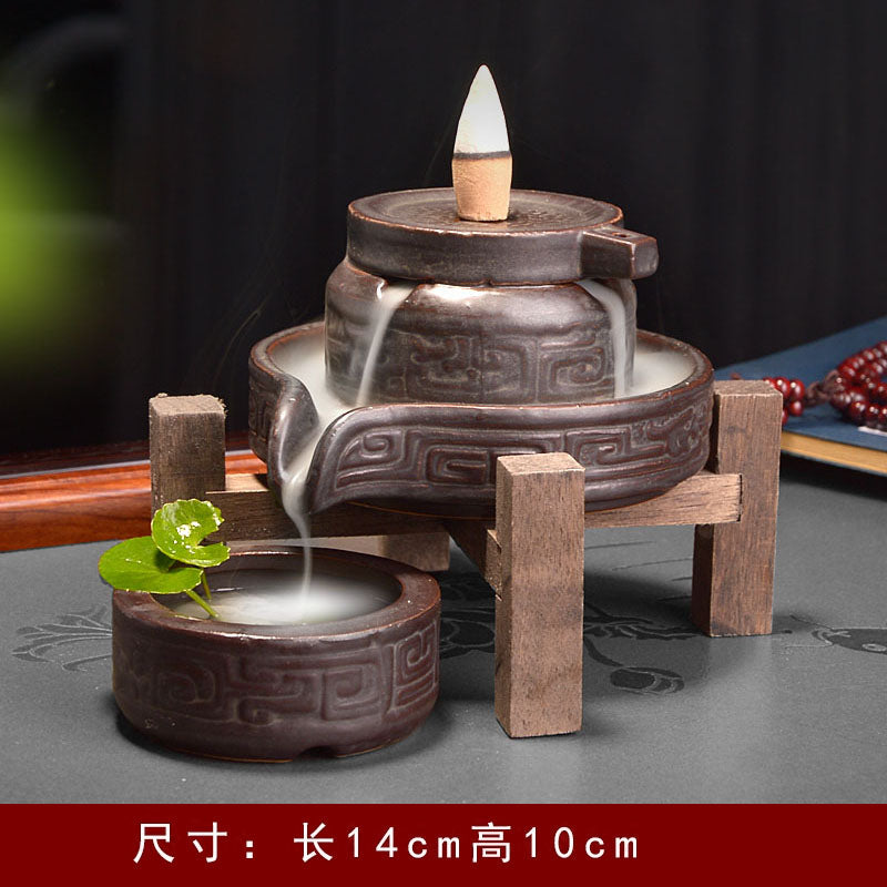 Time goes by, backflow incense burner household stone grinding Zen large tea ceremony household indoor sandalwood incense burner creative ornament