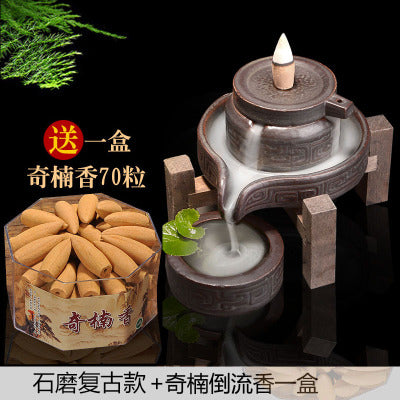 Time goes by, backflow incense burner household stone grinding Zen large tea ceremony household indoor sandalwood incense burner creative ornament