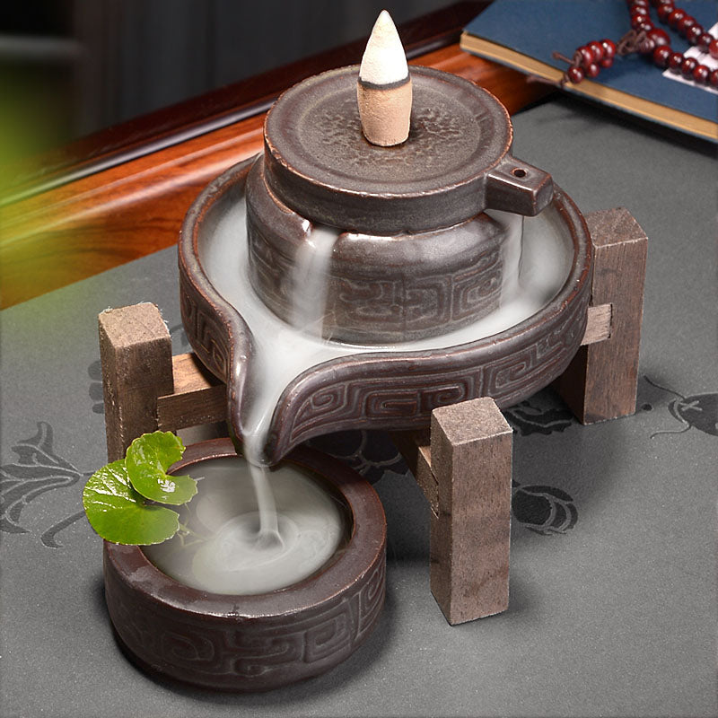 Time goes by, backflow incense burner household stone grinding Zen large tea ceremony household indoor sandalwood incense burner creative ornament