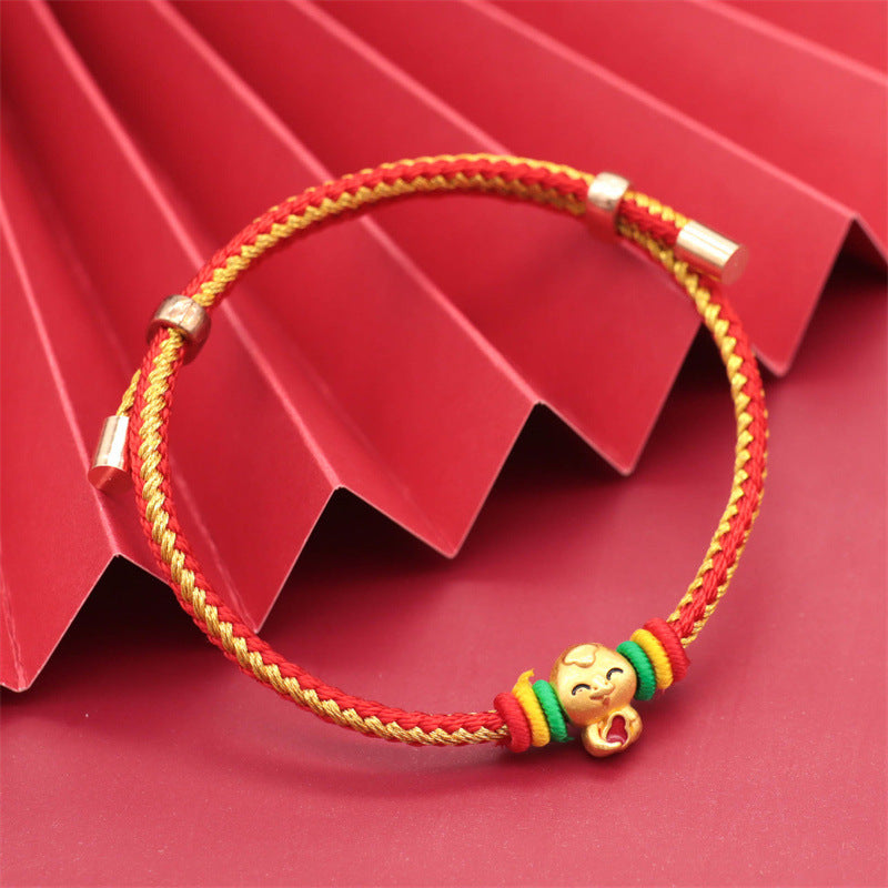 Taoist New Year's new spirit snake hand-woven bracelet creative versatile birth year little golden snake gift hand rope bracelet