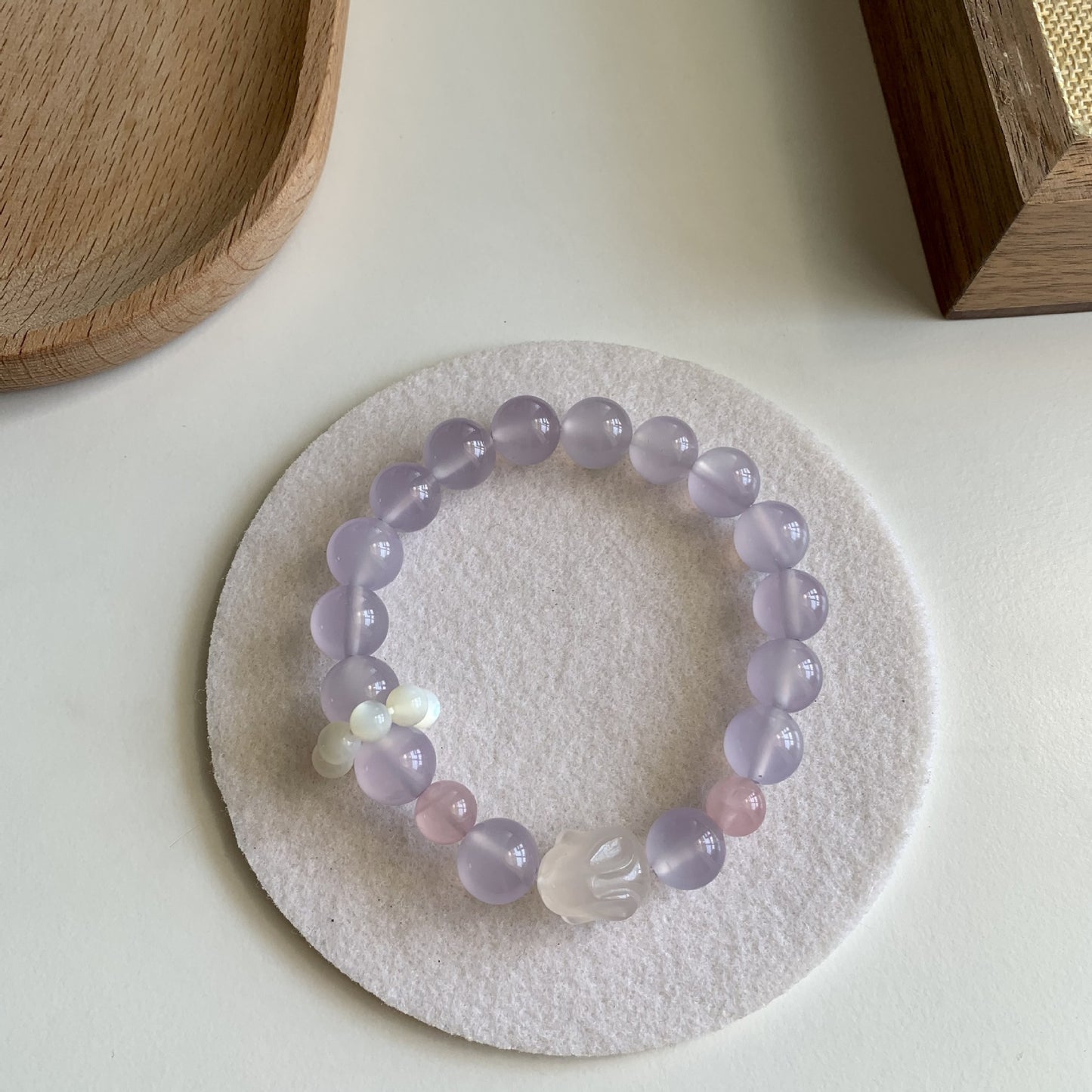 Violet chalcedony lychee frozen agate bracelet bracelet jewelry