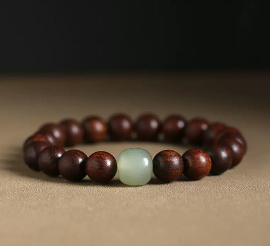 Natural lobular red sandalwood bracelet, couple bracelet, women's hand jewelry, natural jade top bead bracelet.