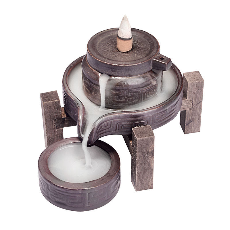 Time goes by, backflow incense burner household stone grinding Zen large tea ceremony household indoor sandalwood incense burner creative ornament