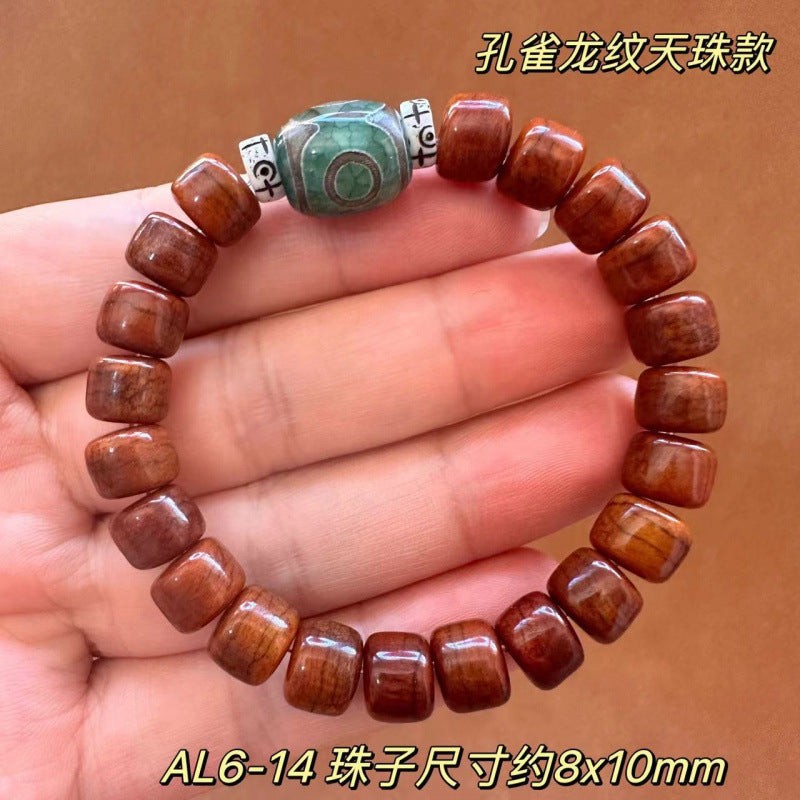 Tibetan natural ox bone bracelet, old yak bone bracelet, barrel bead, bone Buddhist beads