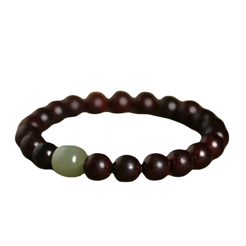 Natural lobular red sandalwood bracelet, couple bracelet, women's hand jewelry, natural jade top bead bracelet.