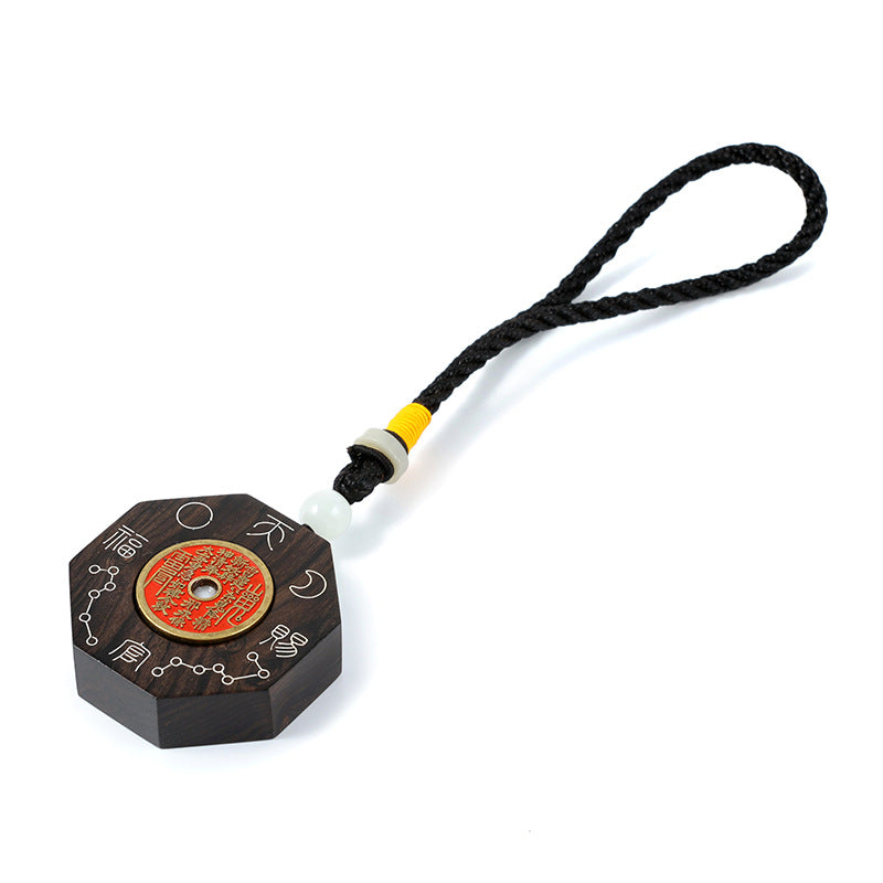 Taoist Maoshan Dharma Red Light Sandalwood Bagua Circulation Office Mountain Ghost can be turned with money Tai Chi pendant pendant Jiugong Taoist