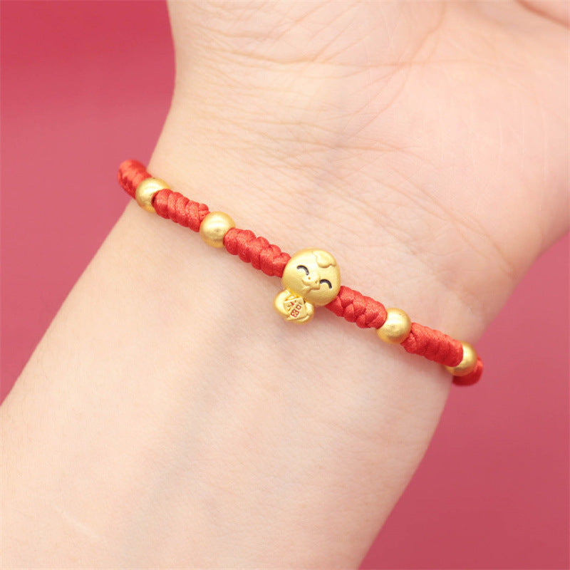 Taoist New Year's new spirit snake hand-woven bracelet creative versatile birth year little golden snake gift hand rope bracelet